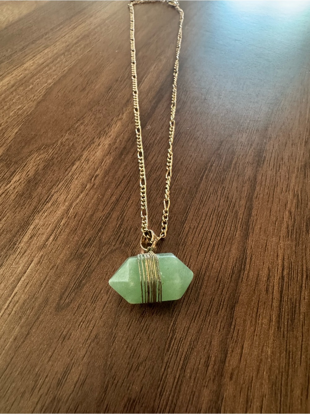 EARTHBOUND Gold Chain Necklace w/ Aventurine Pendant